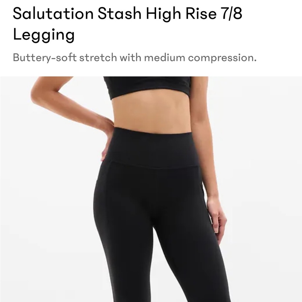 Athleta Salutation Stash High Rise Black Leggings